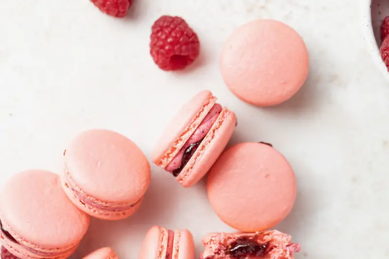 Heart-shaped Macarons with Raspberry Buttercream