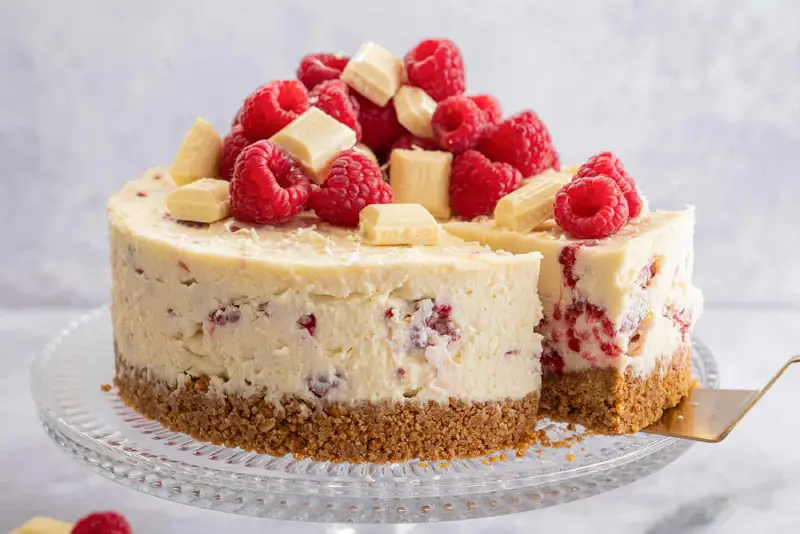 Raspberry and White Chocolate Cheesecake